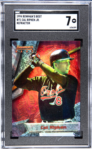 Orioles Cal Ripken Jr. 1994 Bowman's Best No.71 Refractor SGC Graded 7 Single Card