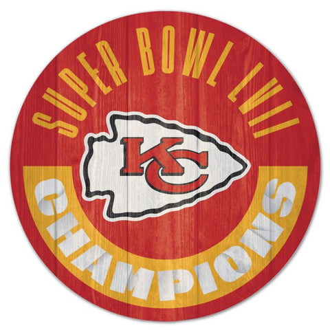 Chiefs Wood Sign Round 14" Super Bowl 57 Champs