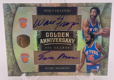 Knicks Walt Frazier/Earl Monroe 2011 Panini Gold Standard No. 4 #25/25 Autograph Single Card