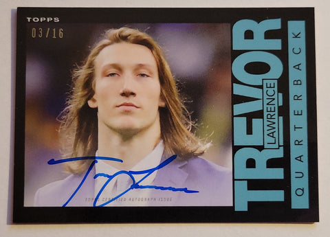 Jaguars Trevor Lawrence 2021 Topps Online Exclusive 03/16 On-Card Autographed Single Card