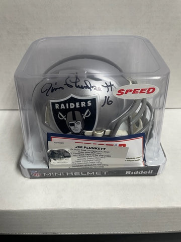 Raiders Mini Helmet Speed - Jim Plunkett - Autographed w/ Tristar Certificate of Authentication