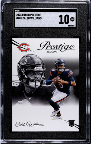 Bears Caleb Williams 2024 Panini Prestige No.401 SGC Graded 10 Rookie Single Card