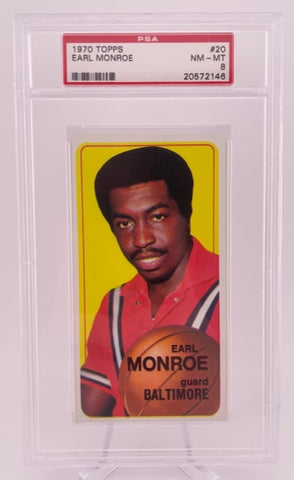 Bullets Earl Monroe 1970 Topps No.20 PSA Graded 8 Single Card