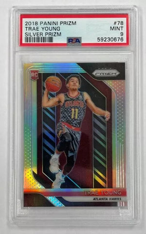 Hawks Trae Young 2018-19 Panini Prizm No.78 PSA Graded 9 Prizm Rookie Single Card