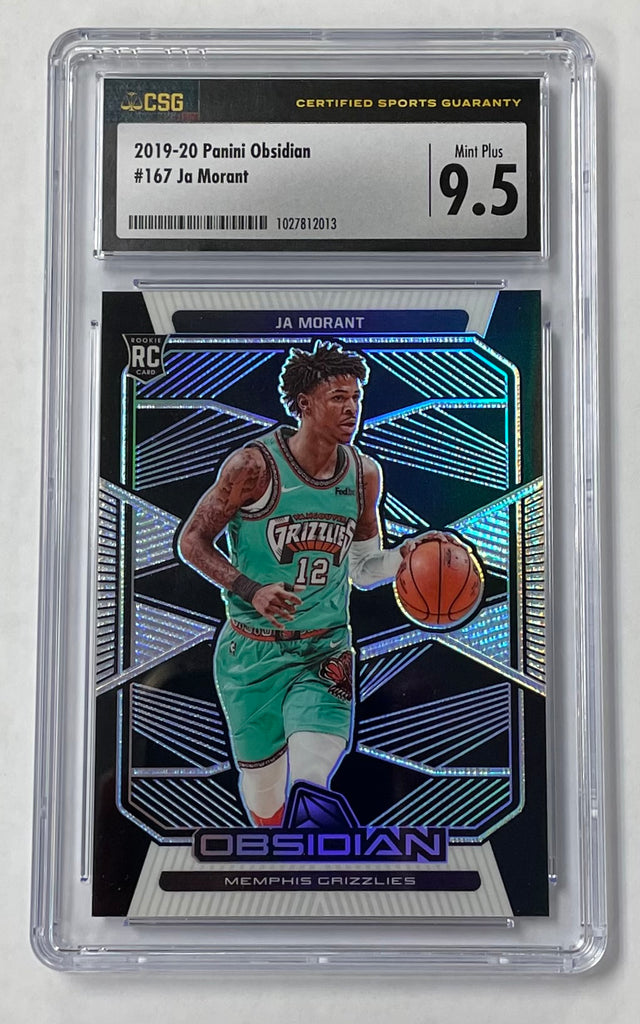 Grizzlies Ja Morant 2019-20 Panini Obsidian No.167 CSG 9.5 Rookie Graded Single Card Grizzlies Ja Morant 2019-20 Panini Obsidian No.167 CSG 9.5 Rookie Graded Single Card