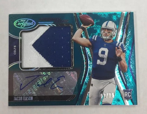 Colts Jacob Eason 2020 Panini Certified FOTL #02/15 Autographed Relic Rookie Single Card