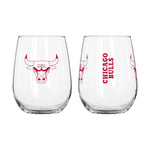 Bulls 16oz Curved Gameday Stemless Wine Glass