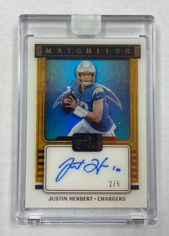 Chargers Justin Herbert 2021 Panini One No.186 #2/5 Autographed Single Card