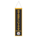 Steelers 8"x32" Wool Banner Slogan