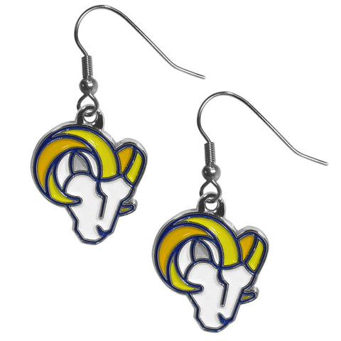 Rams Earrings Dangle Chrome