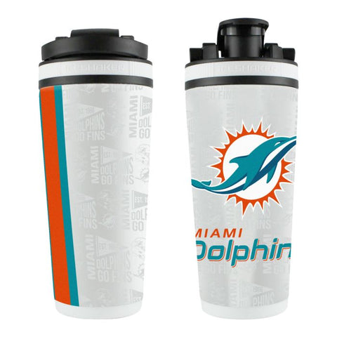 Dolphins 26oz 4D Stainless Steel Ice Shaker White