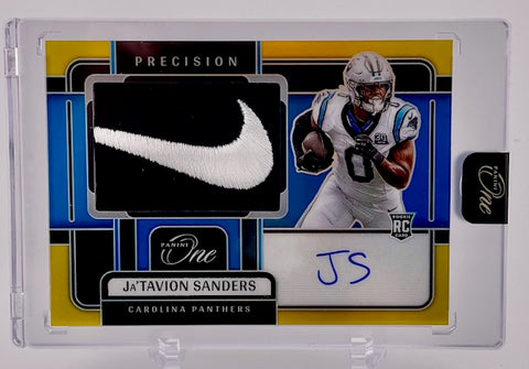 Panthers Ja'Tavion Sanders 2024 Panini One No.325 #08/10 Autographed Relic Rookie Single Card