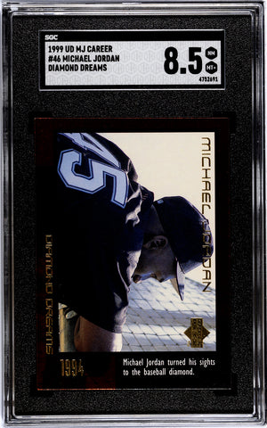 Bulls Michael Jordan 1999 Upper Deck MJ Career No.46 Diamond Dreams SGC Graded 8.5 Single Card (4752691)