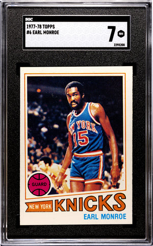 Knicks Earl Monroe 1977-78 Topps No.6 SGC Graded 7 Single Card