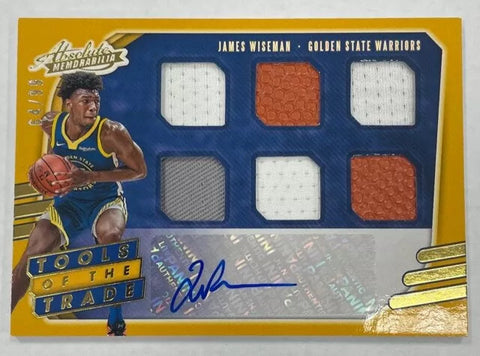 Warriors James Wiseman 2020-21 Absolute Memorabilia No.TT6-JWI #64/99 Autographed Relic Rookie Single Card