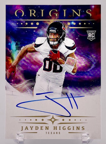 Texans Jayden Higgins 2025 Panini Origins No.RA-JHI Autographed Rookie Single Card