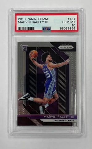 Kings Marvin Bagley III 2018-19 Panini Prizm No.181 PSA Graded 10 Rookie Single Card