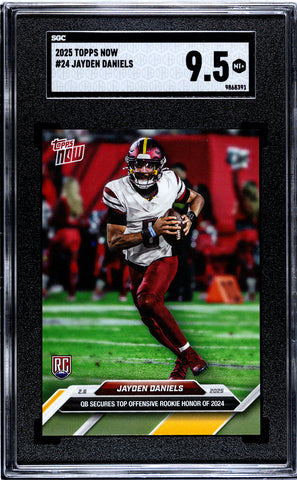 Commanders Jayden Daniels 2025 Topps Now No.24 SGC Graded 9.5 Rookie Single Card (9868391)