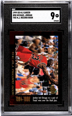 Bulls Michael Jordan 1999 Upper Deck MJ Career No.50 The MJ Record Book SGC Graded 9 Single Card (3296060)