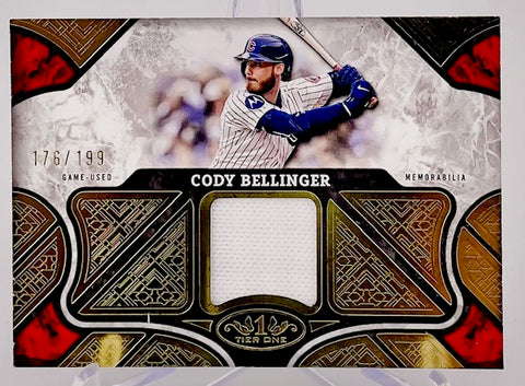 Cubs Cody Bellinger 2025 Topps Tier 1 No.T1R-CB #176/199 Relic Single Card
