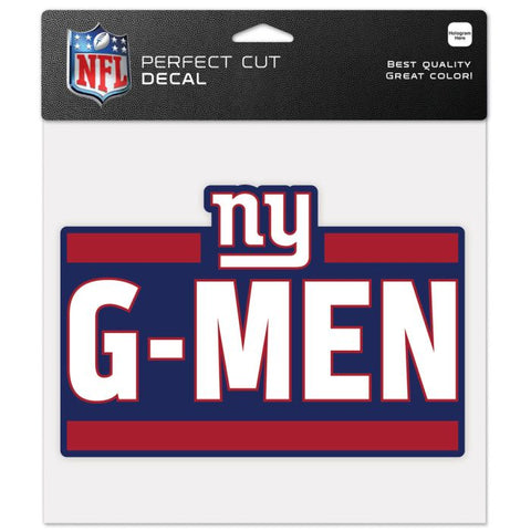 Giants 8x8 DieCut Decal Color Slogan NFL