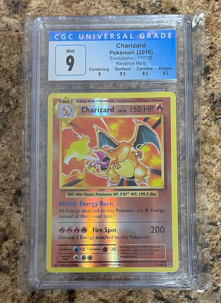 Charizard 11/108 reverse holo 8.5 grade shops