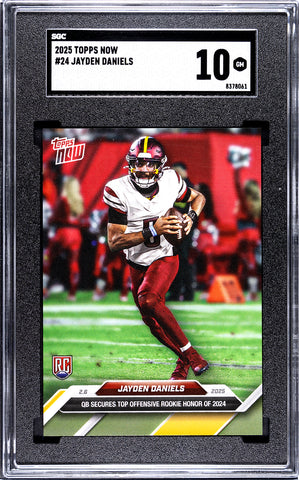 Commanders Jayden Daniels 2025 Topps Now No.24 SGC Graded 10 Rookie Single Card (8378061)