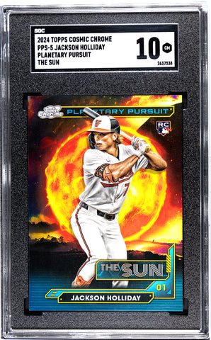 Orioles Jackson Holliday 2024 Topps Chrome Cosmic No.PPS-5 The Sun SGC Graded 10 Rookie Single Card