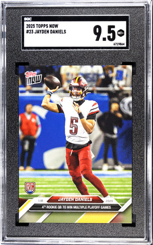 Commanders Jayden Daniels 2025 Topps Now No.23 SGC Graded 9.5 Rookie Single Card (6719864)