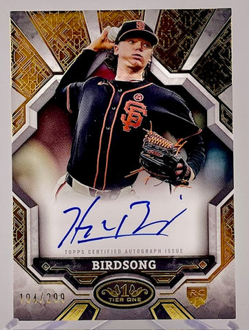 Giants Hayden Birdsong 2025 Topps Tier 1 No.BOA-HB #194/299 Autographed Rookie Single Card