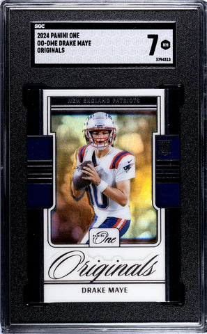 Patriots Drake Maye 2024 Panini One No.OO-DME SGC Graded 7 Rookie Single Card