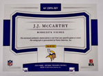 Vikings JJ McCarthy 2024 Panini National Treasures No.CRPA-JMY #12/25 Autographed Relic Rookie Single Card w/ Empty Box