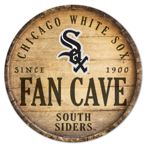 White Sox Wood Sign Round 14" Fan Cave