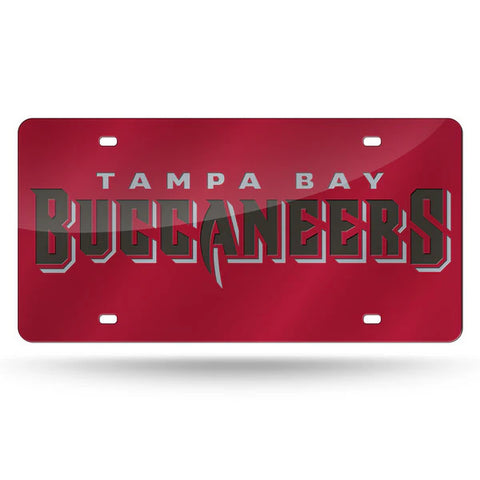 Buccaneers Laser Cut License Plate Tag Color Red Name