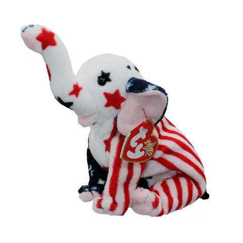 TY Beanie Baby 9.5" - Righty 2000 Red/White and Blue Elephant