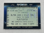Musician Billy Joel/Elton John 2022 Leaf Metal Pop Century No.LIC-24 Concert Ticket Single Card