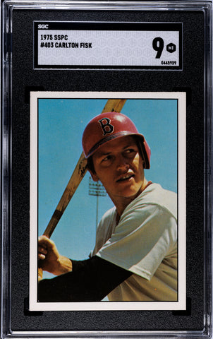 Red Sox Carlton Fisk 1975 SSPC No.403 SGC Graded 9 Single Card