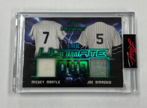 Mickey Mantle Joe Dimaggio 2021 Leaf Ultimate Sports No.UD-06 #1/3 Relic Single Card