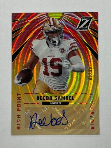 49ers Deebo Samuel 2021 Panini Zenith No.HPS-DS #80/99 Autographed Single Card