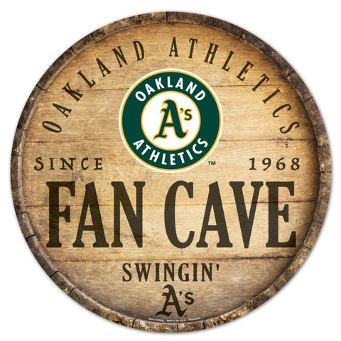 Athletics Wood Sign Round 14" Fan Cave