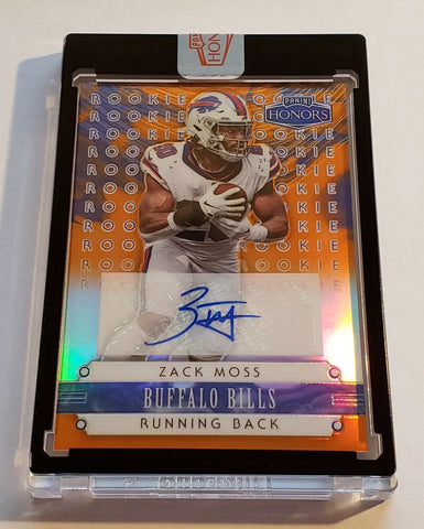 Bills Zack Moss 2020 Panini Honors 04/10 Rookie Orange Prizm Autographed Single Card