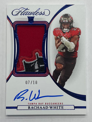 Buccaneers Rachaad White 2022 Panini Flawless No.RPA-RW 07/10 Autograph Relic RPA Rookie Single Card