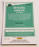 Cubs Miguel Amaya 2020 Donruss Optic FOTL Rated Prospect Autographed Cracked Ice Prizm Single Card