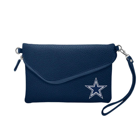 Cowboys Pebble Fold Over Purse Blue