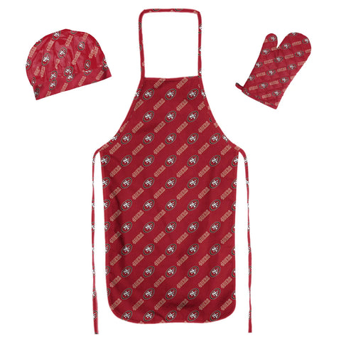 49ers 3-Piece Apron, Oven Mitt & Chef Hat Set
