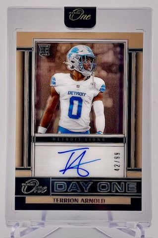 Lions Terrion Arnold 2024 Panini One No.140 #42/99 Autographed Rookie Single Card