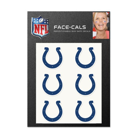 Colts Face Cals Tattoos 6-Pack