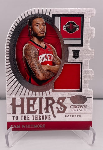 Rockets Cam Whitmore 2023-24 Panini Crown Royale No.HT-CAM Die-Cut Relic Rookie Single Card