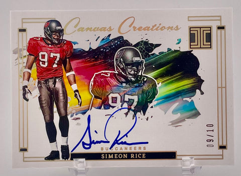 Buccaneers Simeon Rice 2024 Panini Impeccable No.CC-SRE #09/10 Autographed Single Card