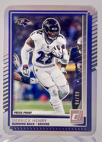 Ravens Derrick Henry 2025 Panini Donruss No.153 #94/99 Single Card